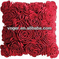 best selling 3D embroidery rose cushion cover