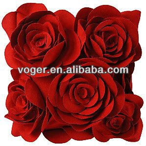 2012 best selling 3D embroidery rose cushion cover